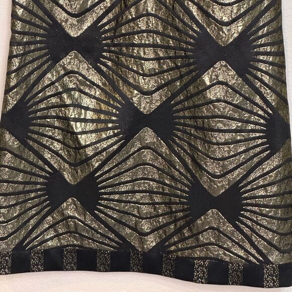 ABS Allen Schwartz Dress Size 8 Black Gold Art Deco Bow Mini Party NEW - Picture 5 of 11